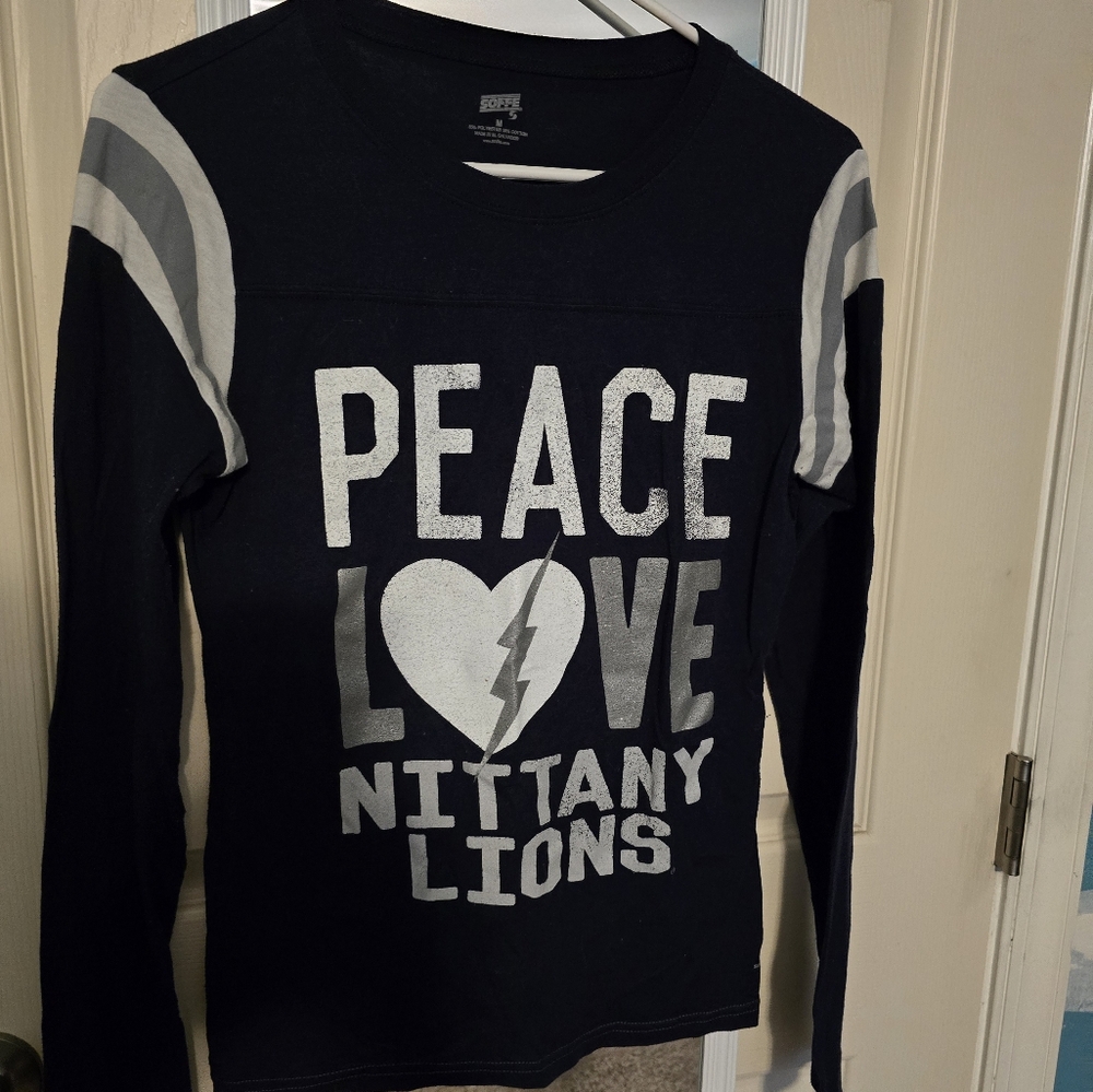 Peace Love Nittany Lions Black Long Sleeved Tee